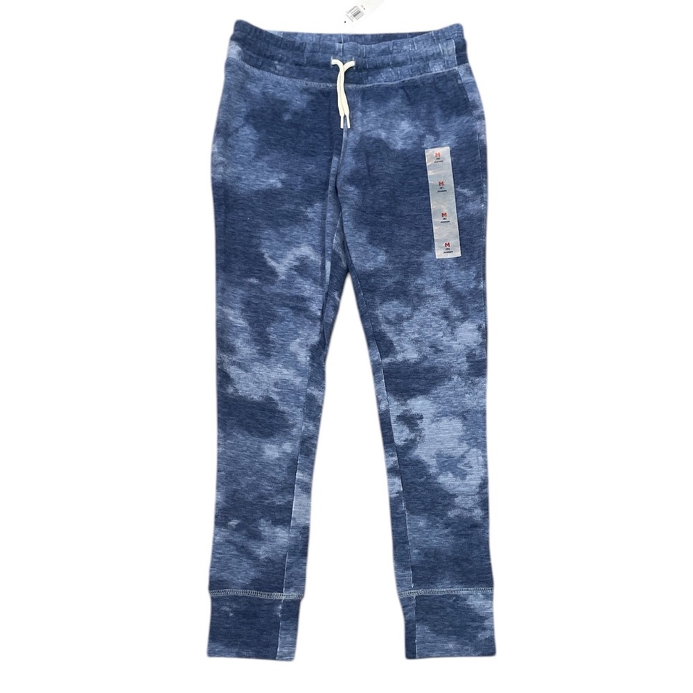 Old Navy Cozy Knit Jogger Leggings Girls Blue Tie-Dye Camouflage Size Medium